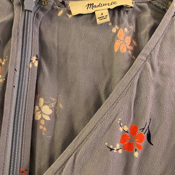Madewell Button Wrap Midi Dress in Aloha Floral Size 2, Blue - Picture 8 of 11